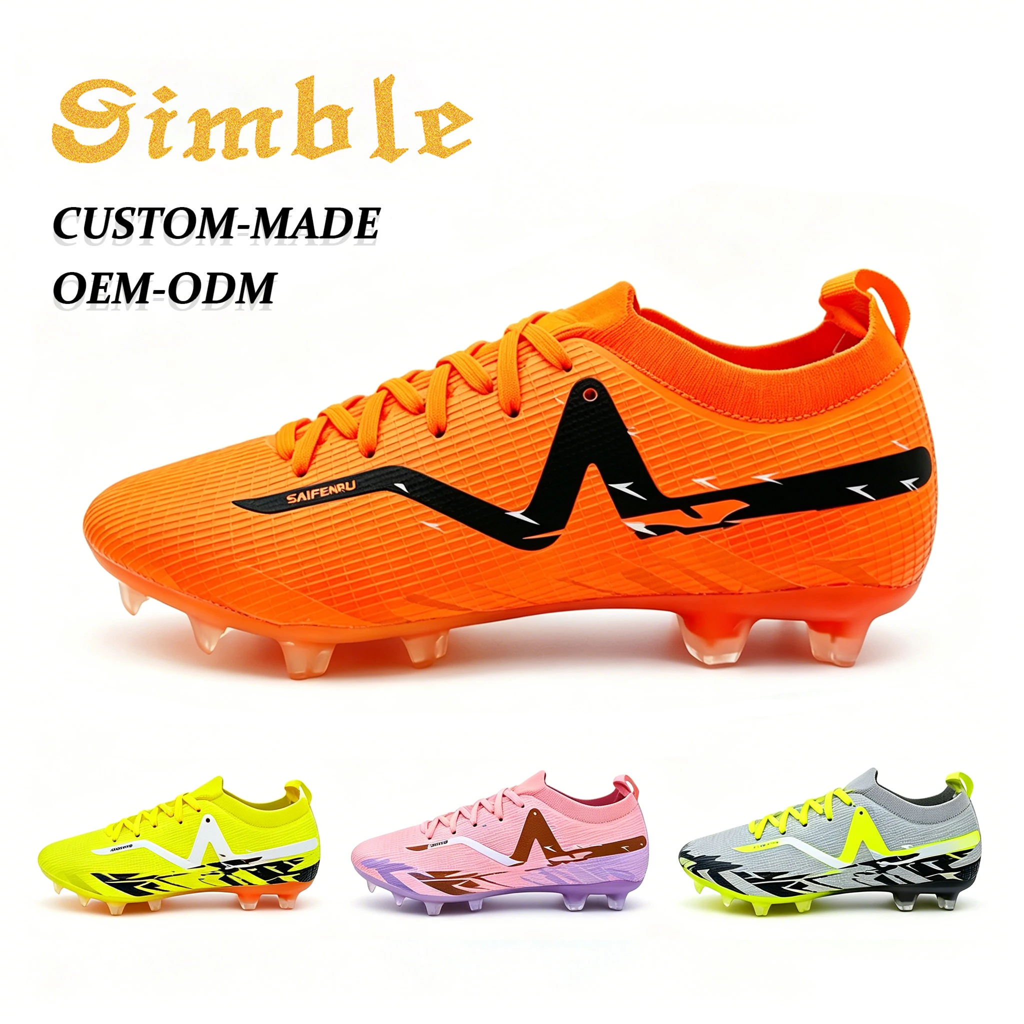 OEM Logo New Chaussures De Football Boots Men Non-slip Long Spike FG/AG Custom Soccer Boots Training Shoes