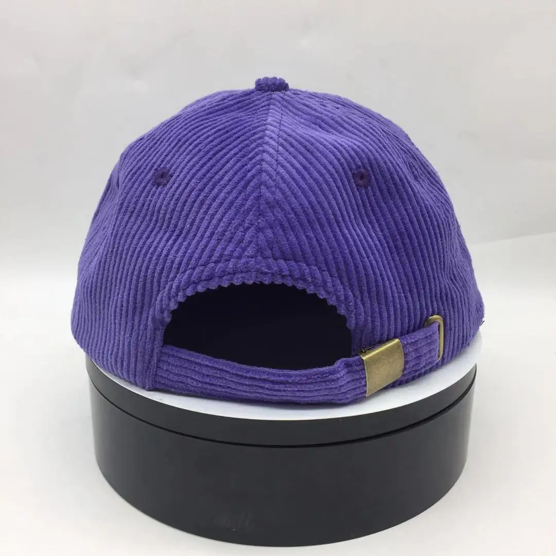 Unstructured 6 Panel Corduroy Hats Snap Back Hat Manufacture With Custom logo