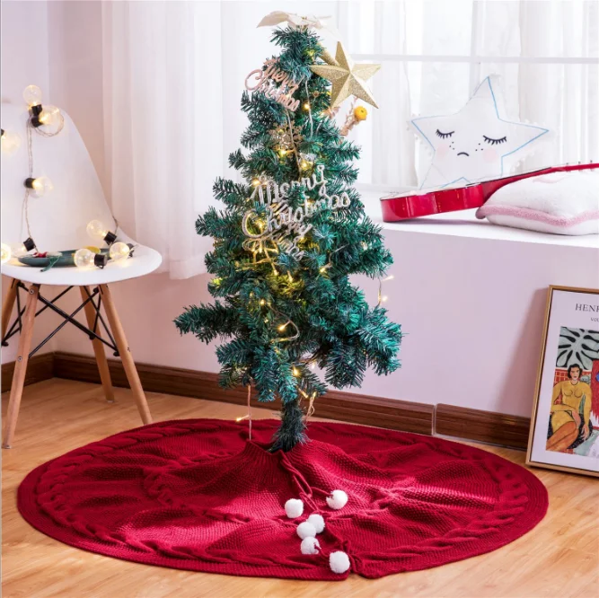 Sq criativo árvore de natal pet crochê decoração 100% cabo acrílico redondo malha malha lance crianças adulto cobertor de casa