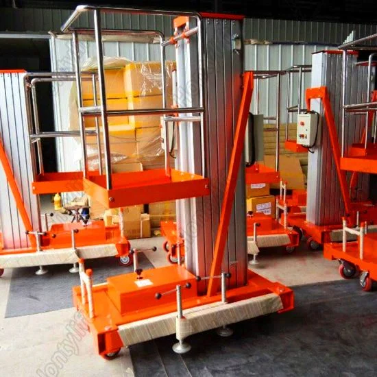 Safe Option Remote Controller Thickened Aluminium Alloy Telescopic Lifting 6 Meter Vertical Lifts Platform Aerial Working Lift