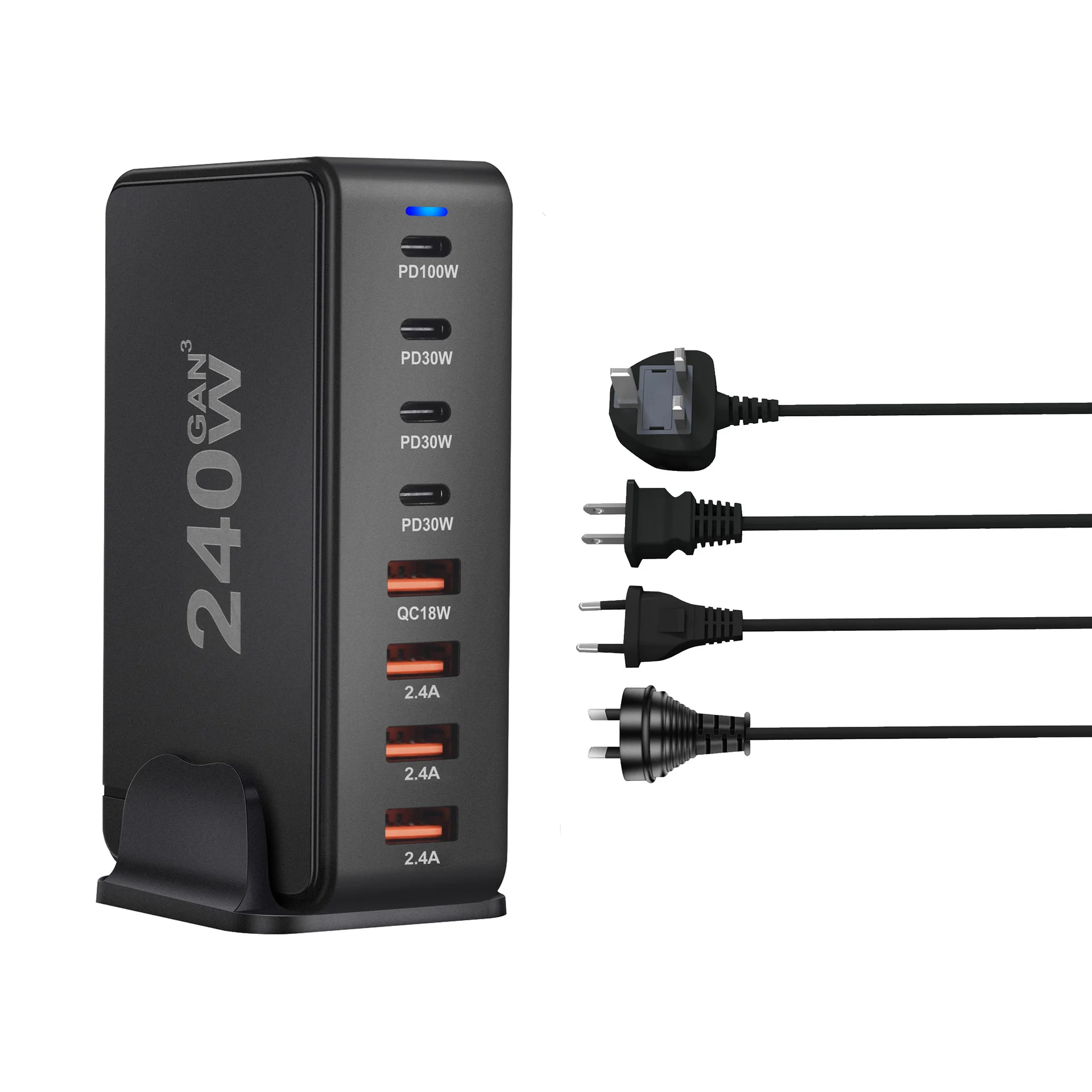 Caricatore USB C da 800 W, 10 porte Stazione di Ricarica USB