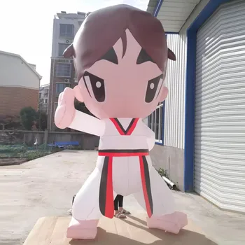 Custom Inflatable Taekwondo Boy Character With Advertising Logo Judo Figure Balloon For Outdoor Advertising Or Promotion