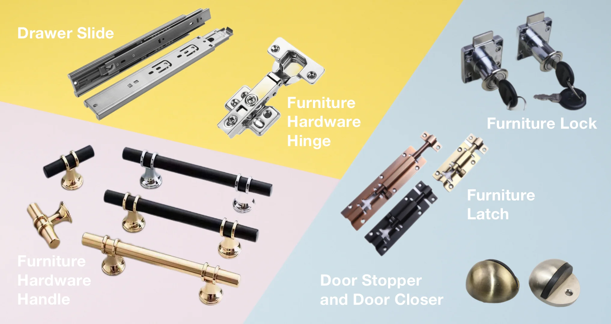 Light Luxury Gold Door Handle Zinc Alloy Solid Hardware Drawer Handle Handle