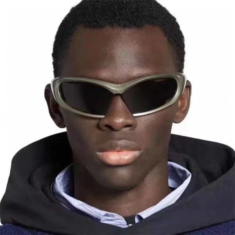 Rectangle Punk Sports Sunglasses Women Men 2024 Unique Hollow Lens Retro  2000's Sun Glasses for Lady Wrap Around Eyewear Shades