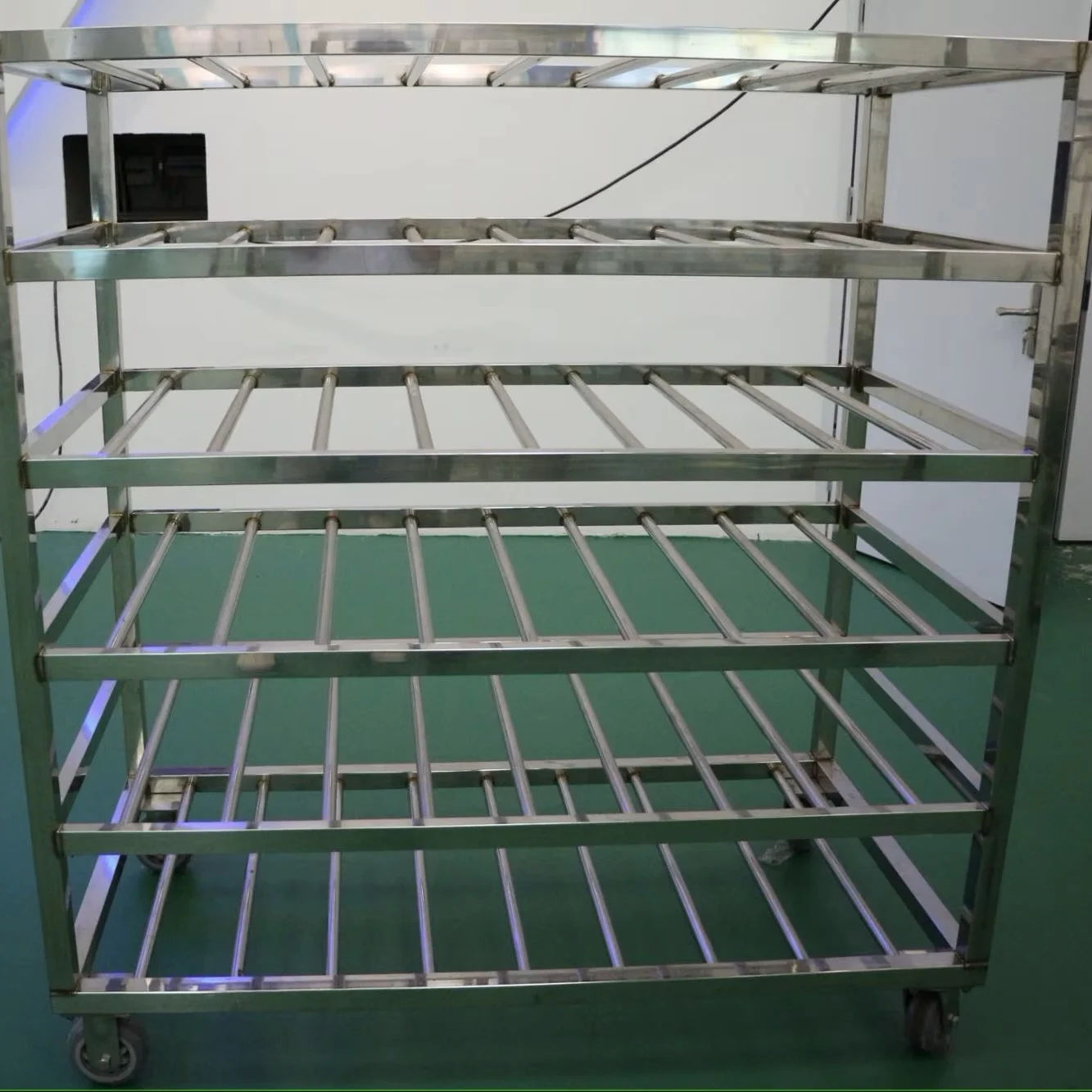 Stainless Steel Forced Freezer Trolley with Multi-Tier Pallet Rack for Refrigeration, Meat Processing and Freezer Applications