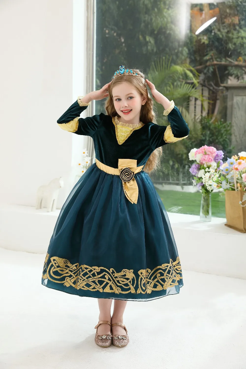 merida party dress HalloweenCostumes.com 2X Women Women's Plus Size Premium Disney Merida Costume Dress, Green