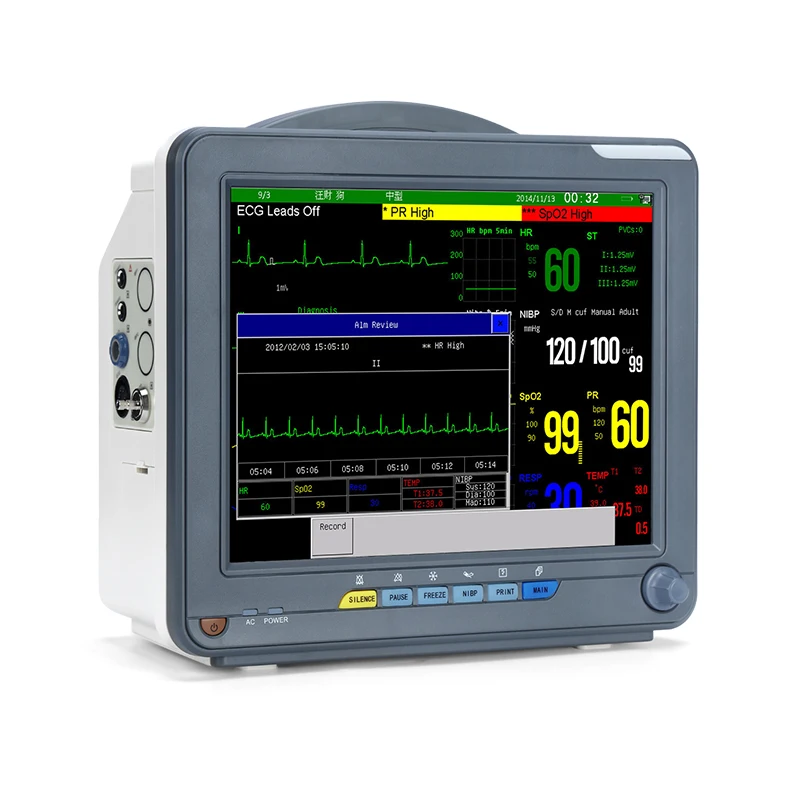 Etco2 Vital Signs De Enfermagem Monitor Com Suporte Multiparâmetros Monitor de Apneia Respiratório Médico Bis