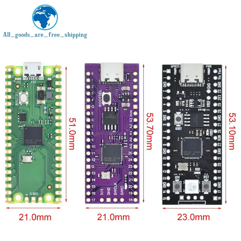 TZT For Raspberry Pi Pico Board RP2040 Dual-Core 264KB ARM Low-Power Microcomputers High-Performance Cortex-M0+ Processor