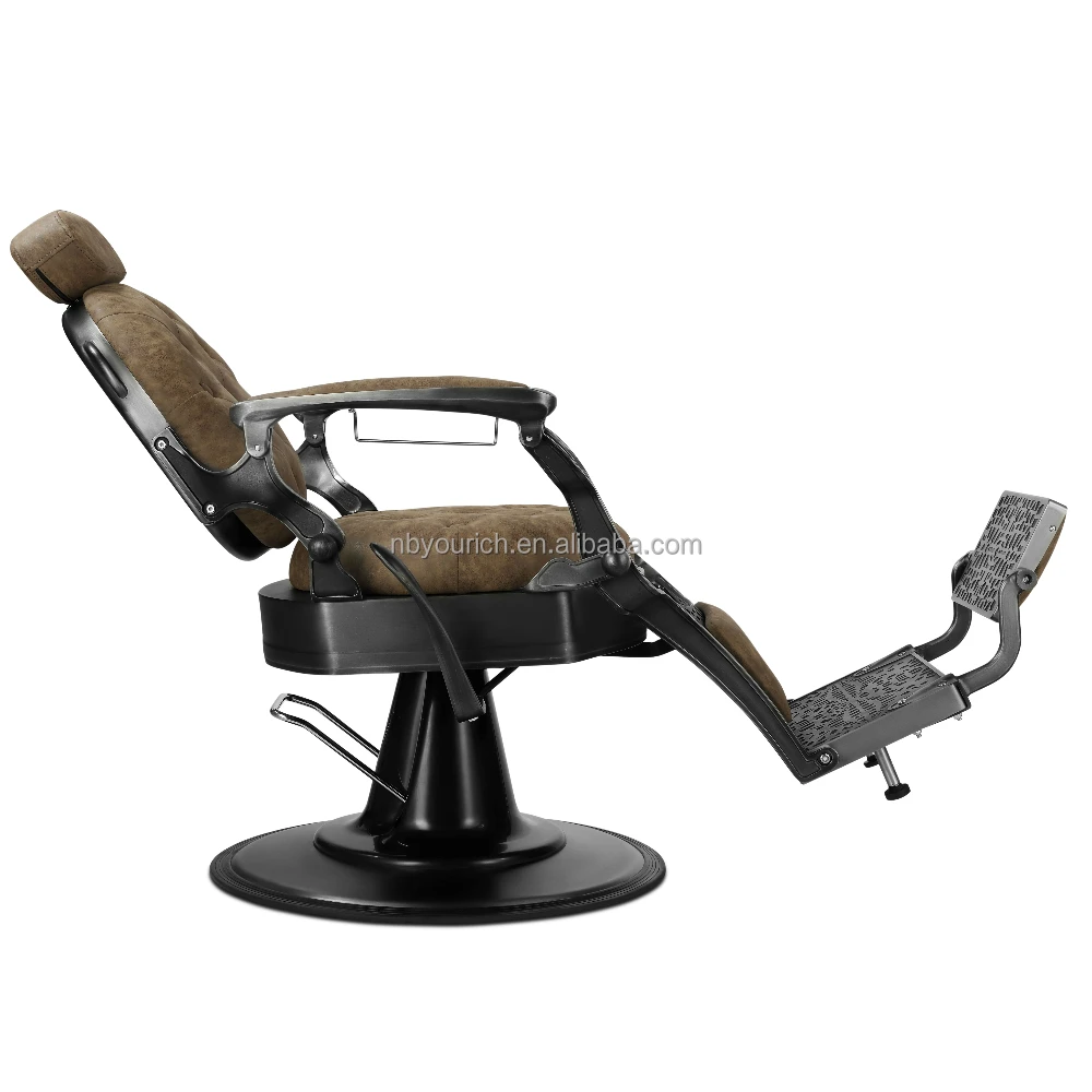 Brown barber chair vintage arm chair Super quality beauty salon equipment Aluminum hair salon furniture