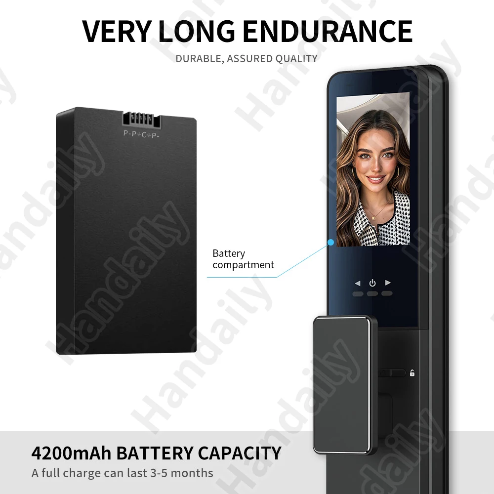 Fechadura Digital Security Lock 3D Face Recgonistion Palm Vein Tuya Wifi Smart Door Lock With Intercom Camera and Fingerprint V80