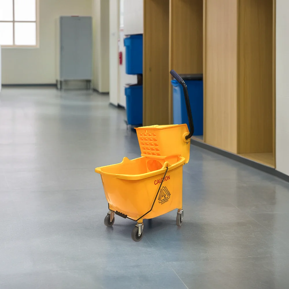 Commercial Floor Hygiene Solution Janitorial Cleaning Cart Squeeze Water Bucket Wringer Mop Trolley