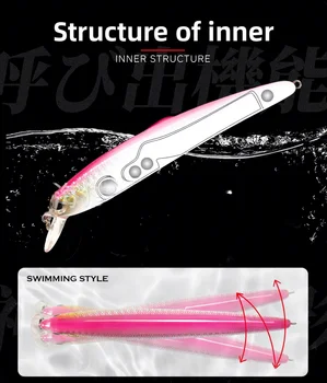 Factory-Direct Sale Artificial Hard Baits Long-Casting Floating Minnows VMC Hooks Twitch-and-Pause Action Multiple Colors – Minnow – view 3