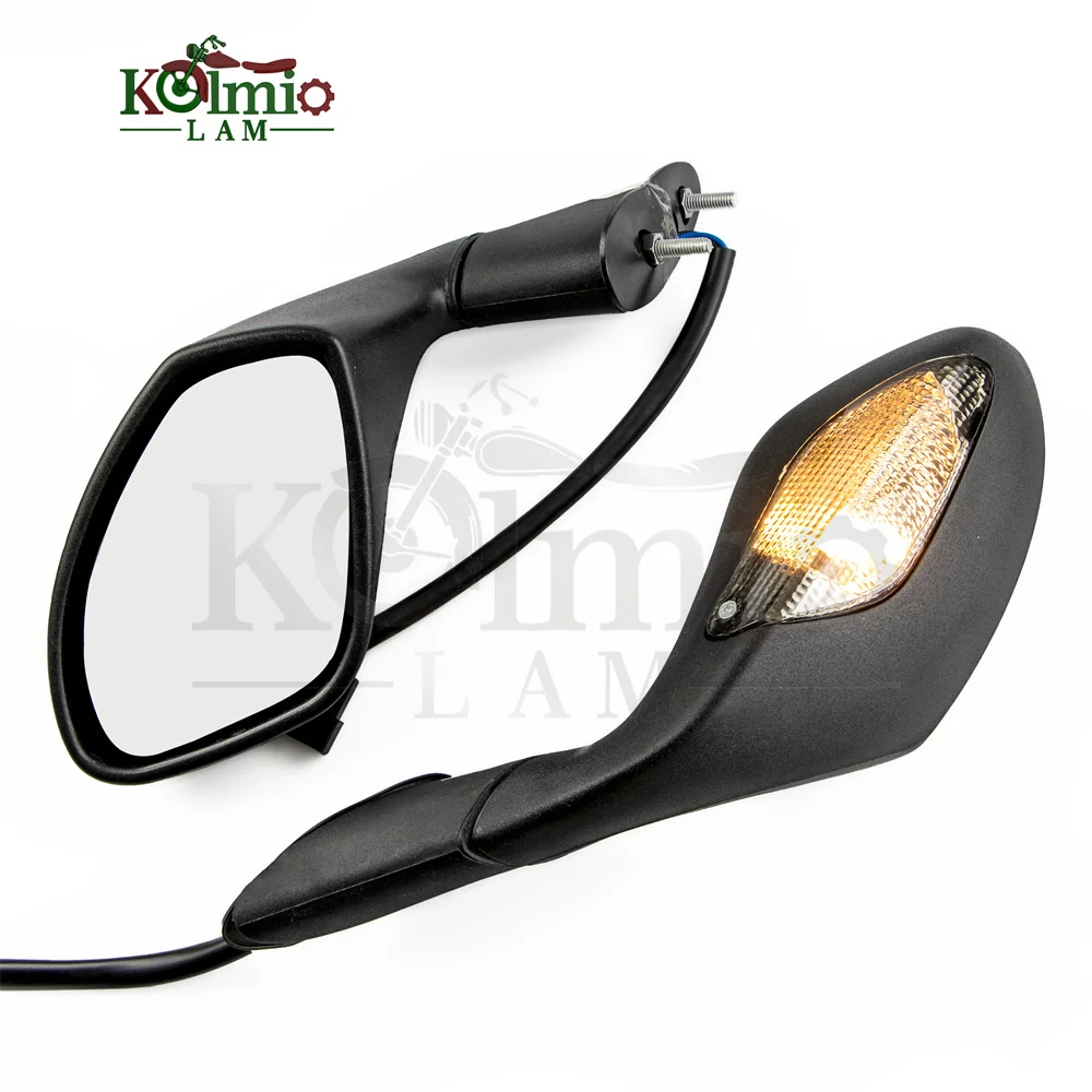 Coppia Specchietti Retrovisori Con Frecce Integrate Per Aprilia RSV 1000 R/Factory E MH RX 125R - Nero - 3