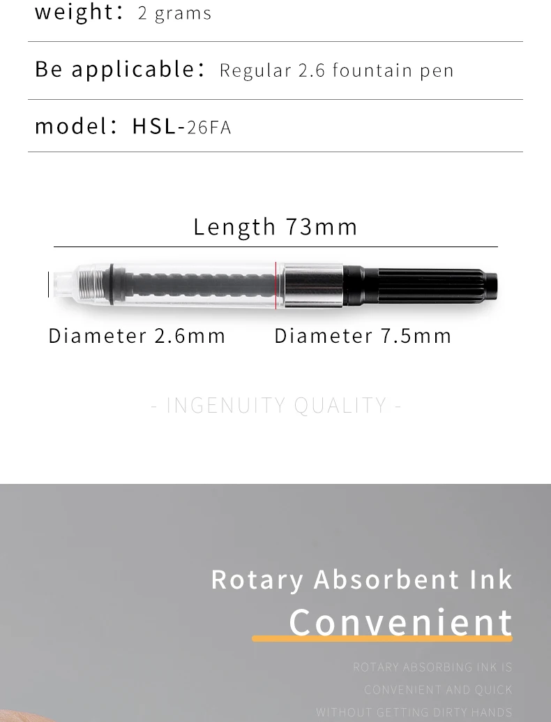 High Quality Fountain Pen Parts Universal Fountain Pen Ink Converter