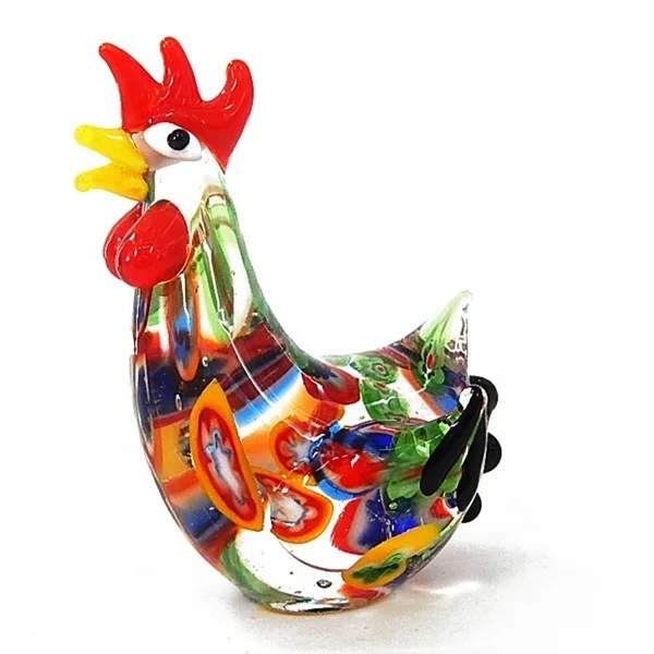 Статуэтка петуха из муранского дутого