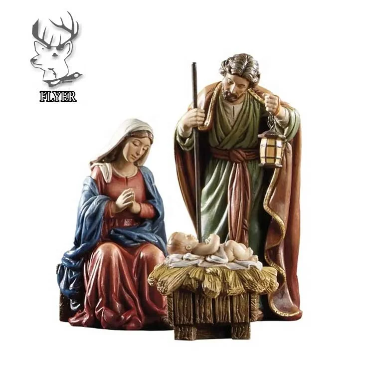 Factory Price Large Size Resin Nativity Set Catholic Religious Holy Family Fiberglass Religious Statues for Sale