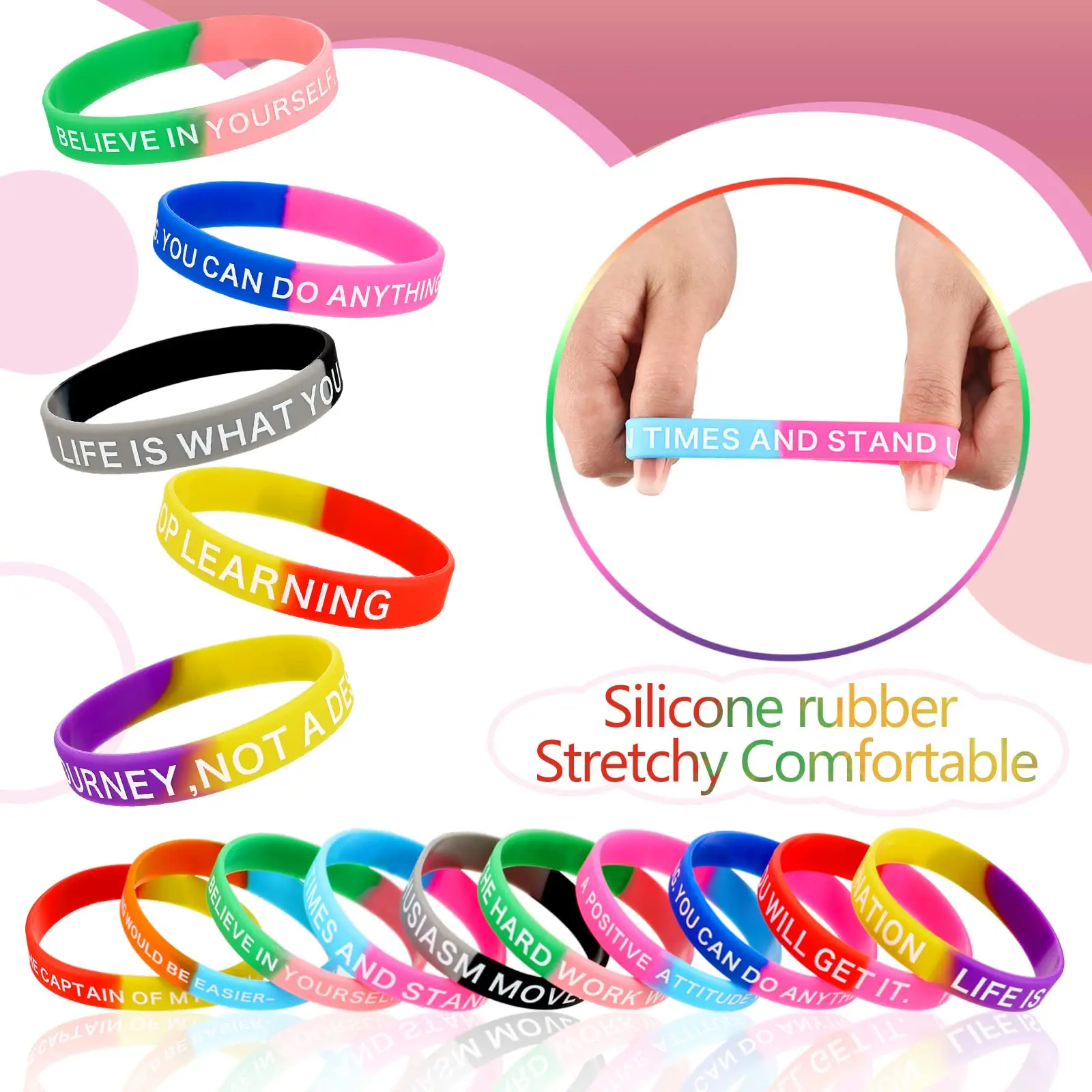 No Minimum Custom Wrist Bands Personalized Text Debossed Rubber