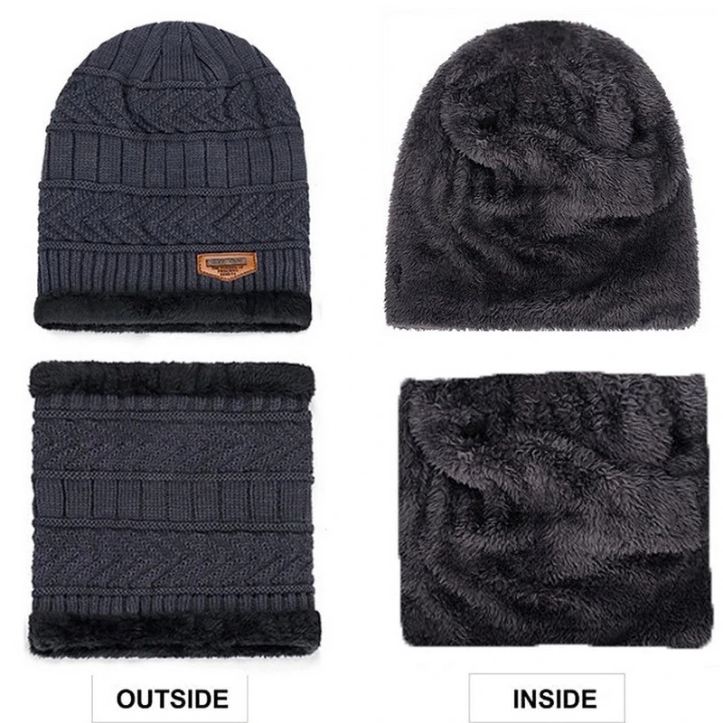 6-Piece Winter Beanie and Neck Warmer Set, Fleece Lined, Unisex Outdoor Hat Amazon.com: Mens Winter Beanie Hat Scarf Set Warm Knit Hat  main image 4