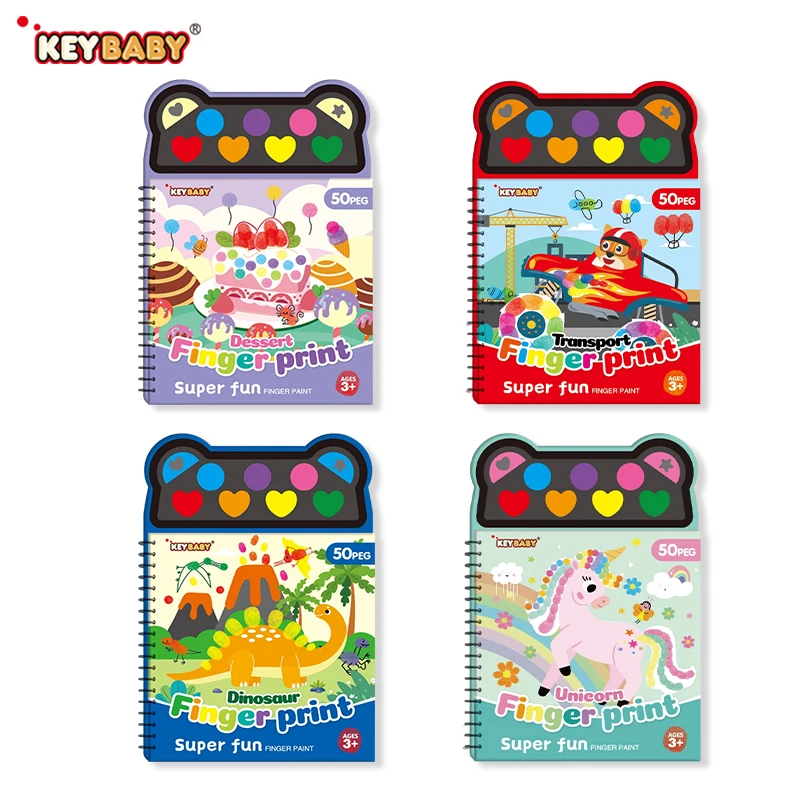 Keybaby KB260117 Finger Painting Book for Kids Fingerprint Art Activity Books Children Toddlers Drawing Painting Books