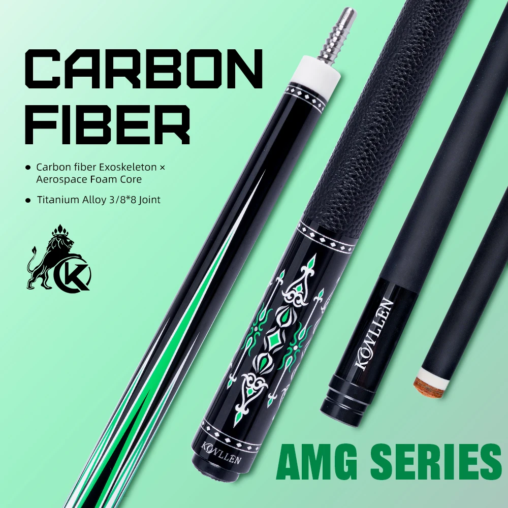 高品質カーボンファイバーシャフトビリヤードキュー、12.5mmチップ、低