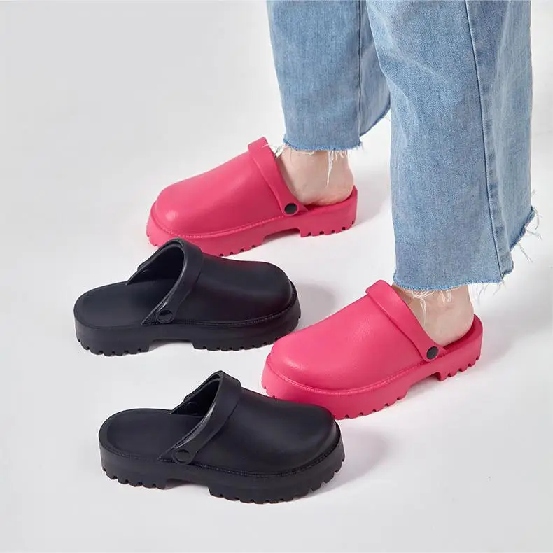 Trendy Zapatos De Mujer Eva Muffin Women Rippe Close Toe Casual Slide ...