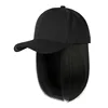 black hat with black wig