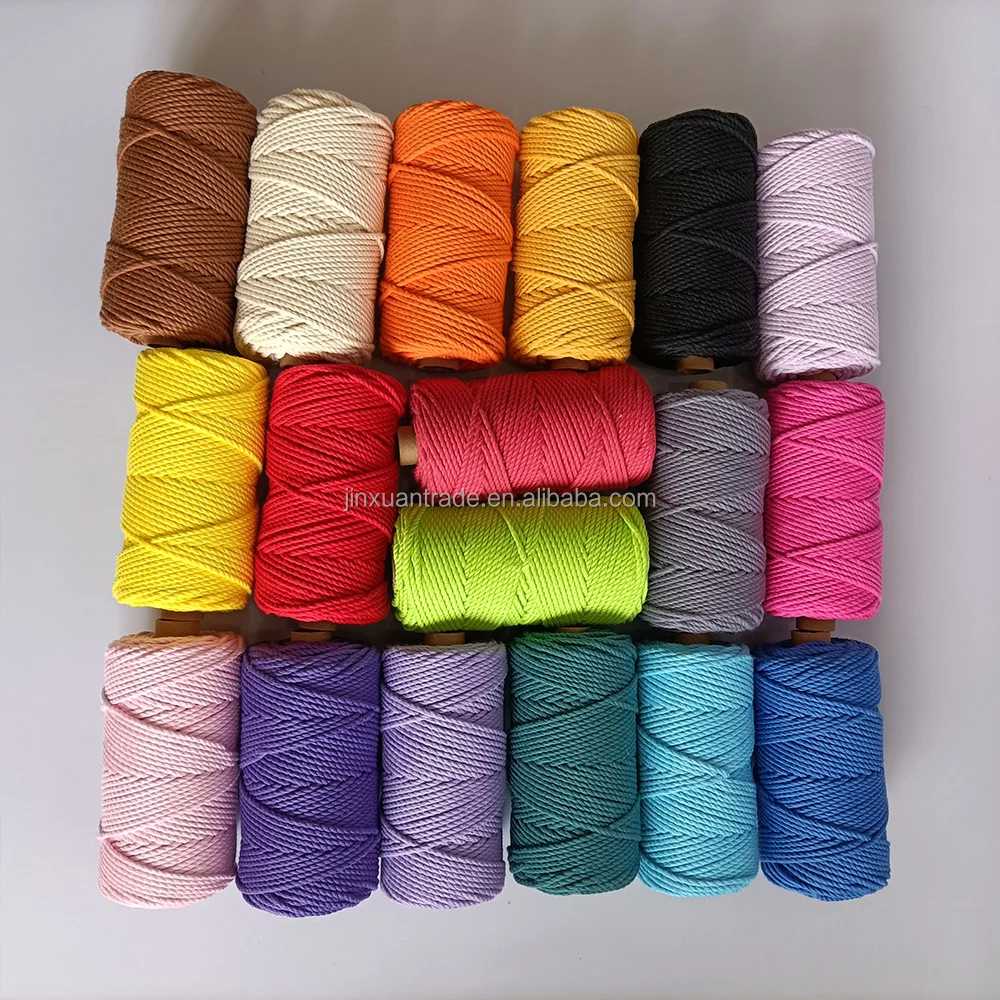 35colors 3ply hilo macrame 3mm cotton