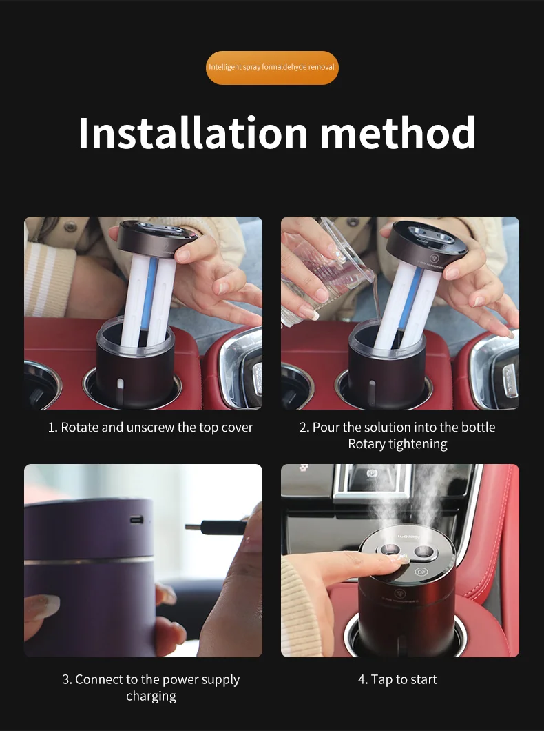 Usb发光二极管芳香精油扩散器迷你超声波雾化器Usb室汽车加湿器芳香空气加湿器