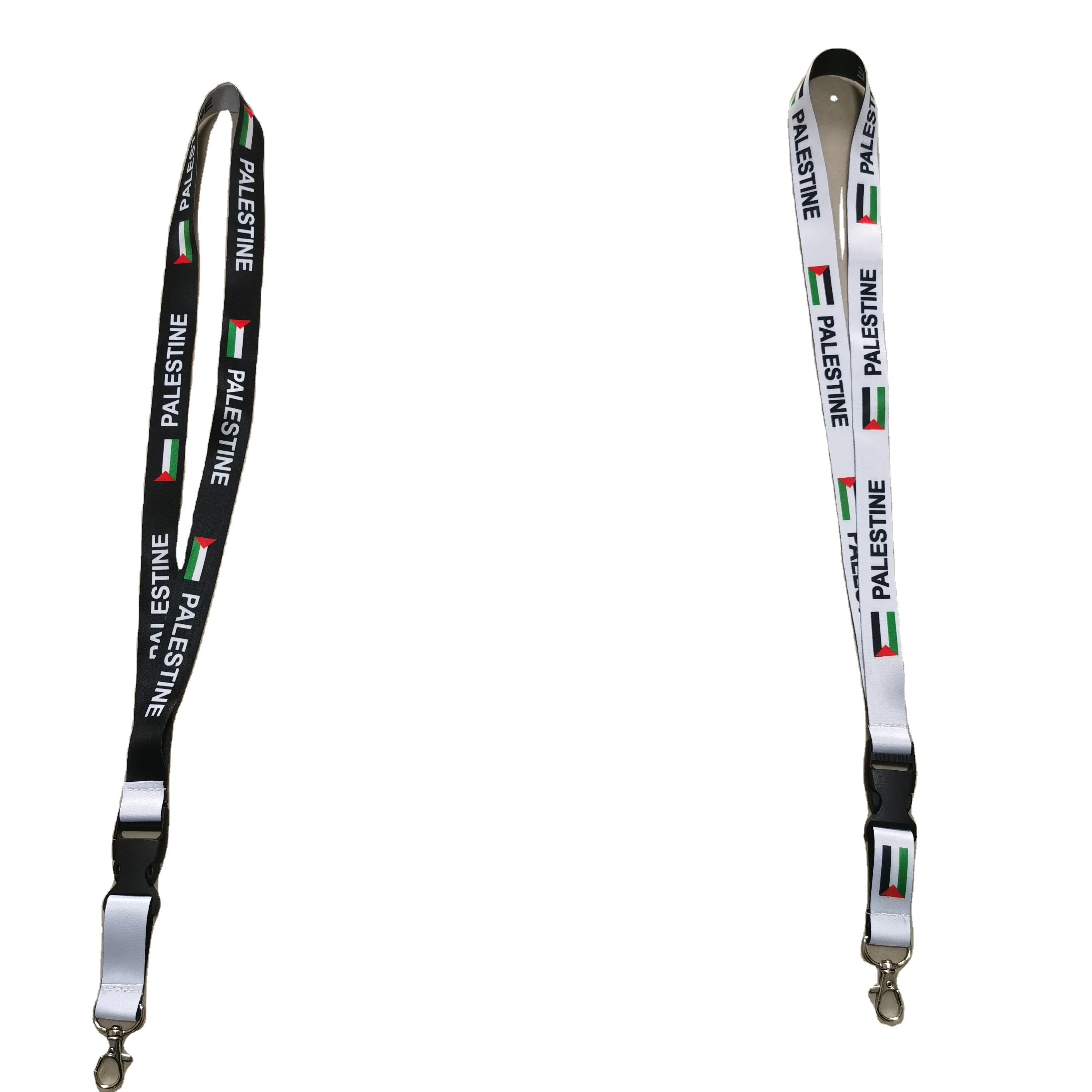 Custom Printing Double Side Printing Palestine Flag Reversible Lanyard