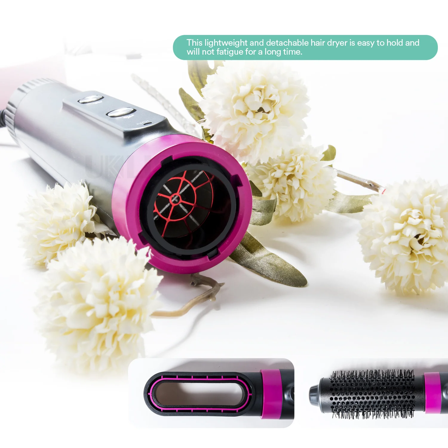 in Air Hair Styler Ionic Hot Air Brush Dryer Hair Curling Wand Home  Salon Hair Straightening Tool