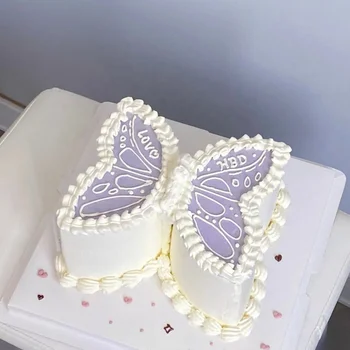 3d dipinti a forma di farfalla torta stampo decorazioni con buon compleanno  toppers per baby shower festa di compleanno