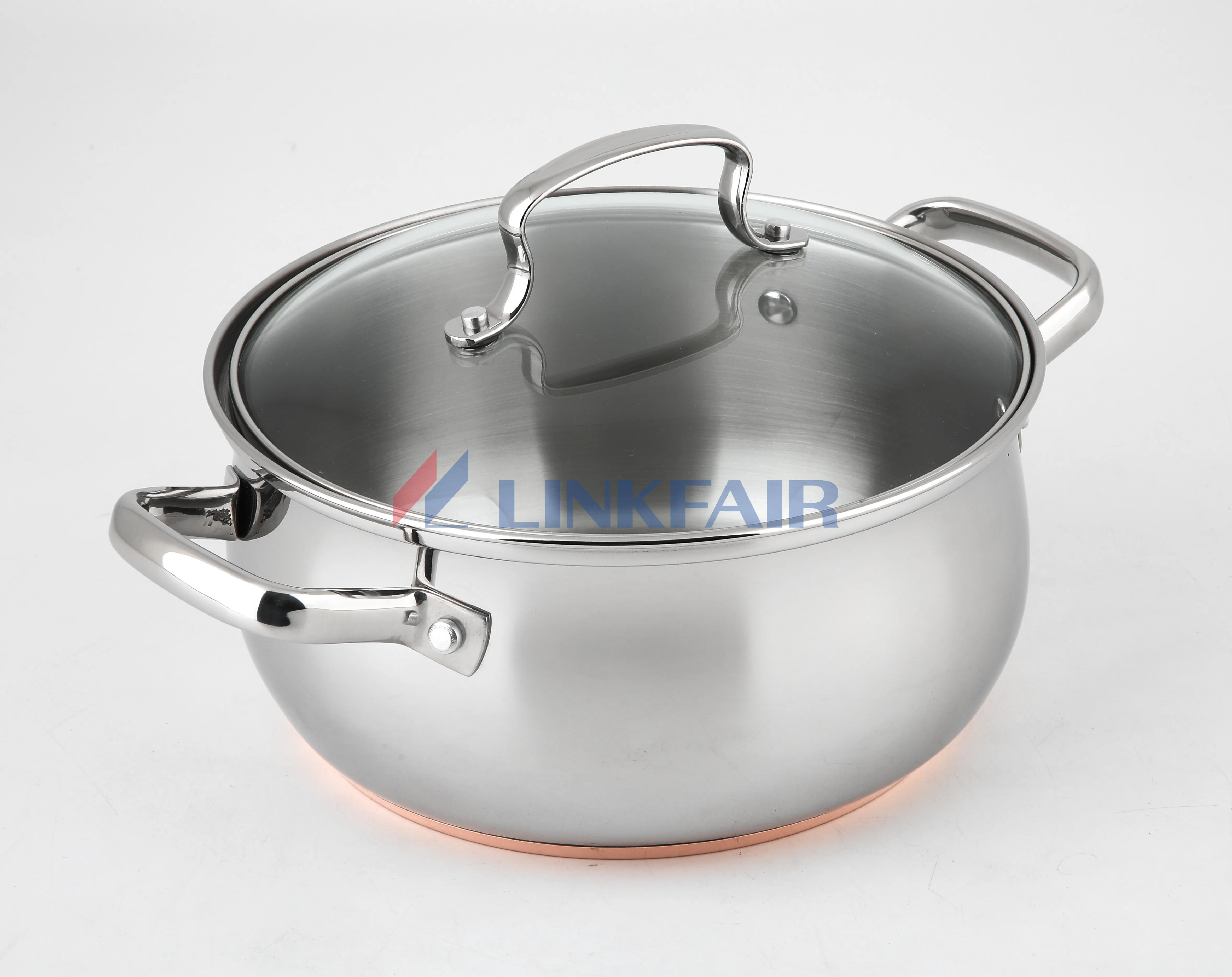 9pcs stainless steel copper bottom cookware