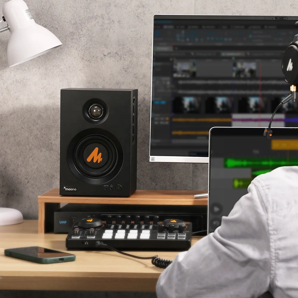 MAONO Best Selling HIFi Professional Music Production Monitor Speakers DJ Computer Studio BT EQ Control Power Monitor Speakers