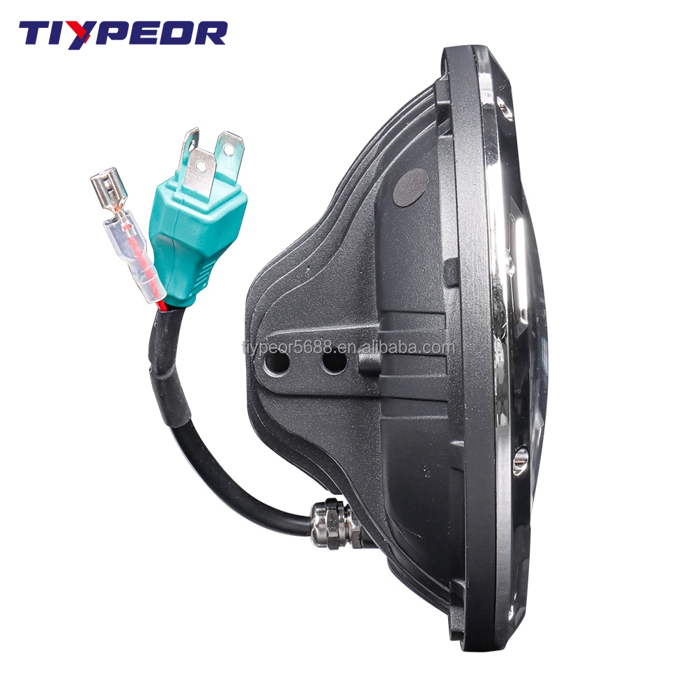 product tiypeor jk headlight chrome led headlight with drl high low beam 7 inch led headlight for jeep wrangler jk tj lj-5