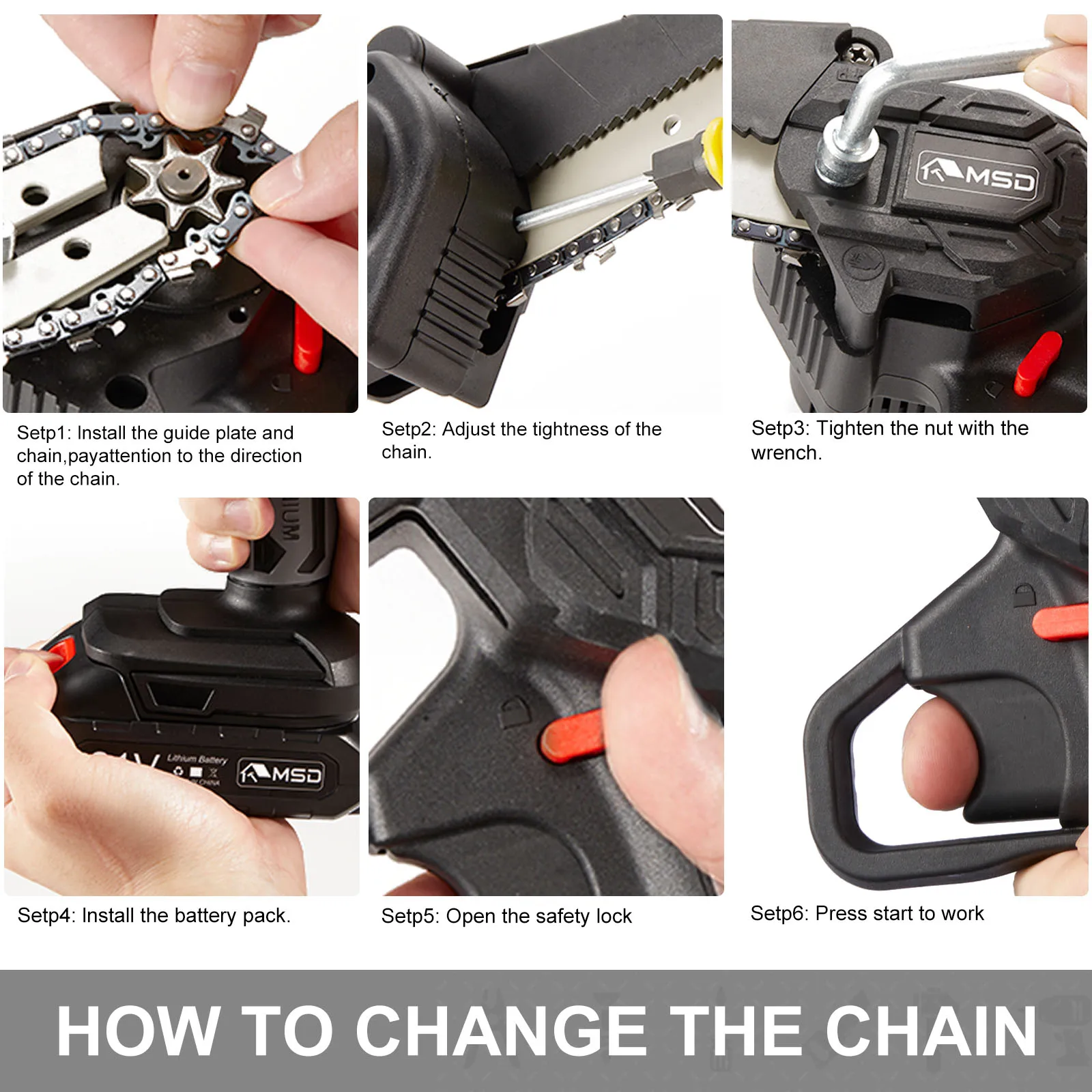 Mini Chainsaw Handheld Powered Electric Chain Saw,Small Cordless