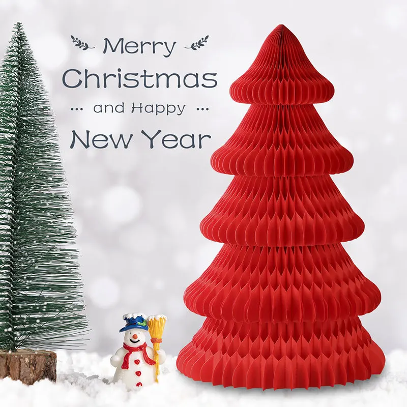 Christmas Decoration Tree Bell Shape Paper Craft Honeycomb Paper  Tree Designs