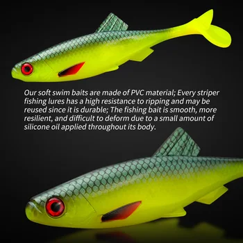 CHEERY Stainless Steel Printed T-tail Artificial Soft Bait 15cm/20cm Fish-Shaped Sea Fishing Hooks for Bass Float Bottom Fishing – Soft Lure – view 3