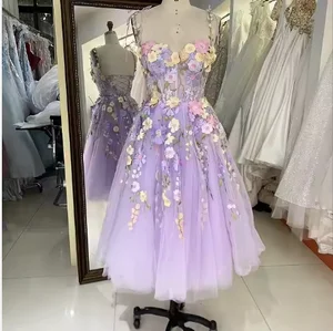 New Arrival Women's Fashion 3D Flower Lace Embroidery Off-the-Shoulder Dress Sexy Backless Bridesmaid Prom Eco-Friendly Natural