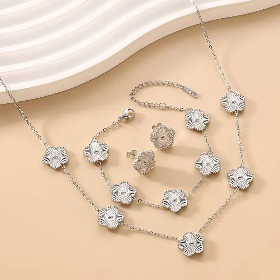 18K Gold Plated Luxury Flower Jewelry Set