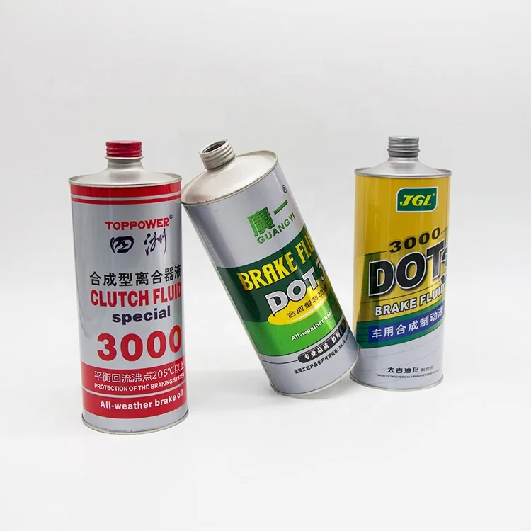 Factory Price 250ml 500ml 1L Cone Top Metal Can Clutch Fluid Round Empty Tin Can