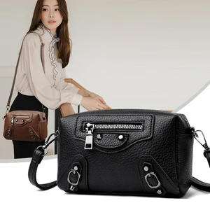 New Fashion Designer Woman Handbag Purse Leather Pure Color Handle Bag Lady Tote Shoulder Bag