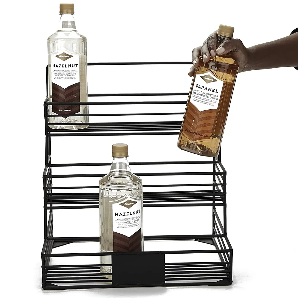 3-Tier Coffee Syrup Organizer Rack - Metal Display Rack for Coffee Bar ...