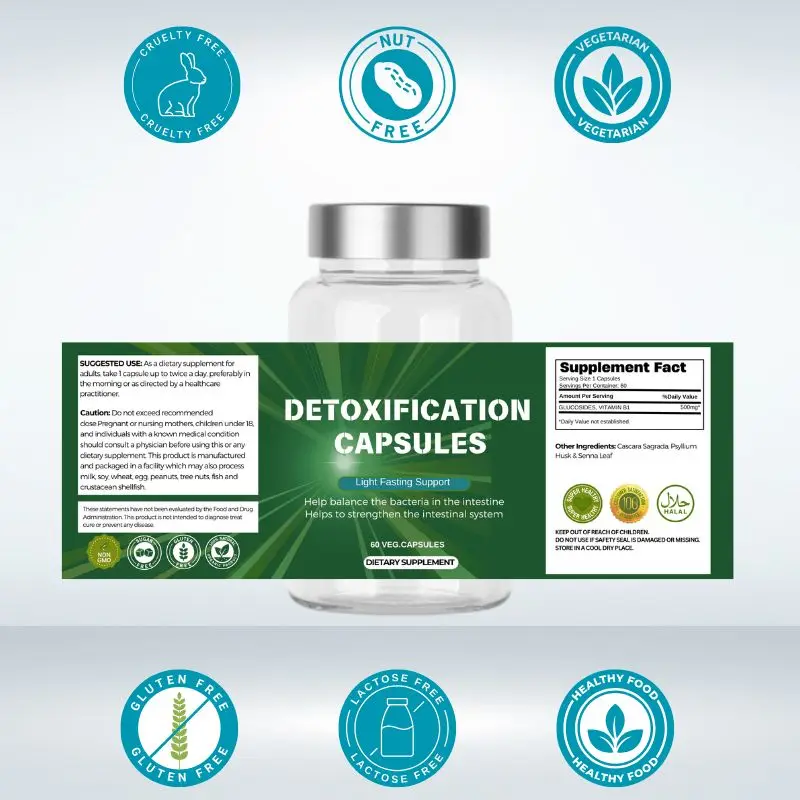 OEM the  Detoxification Capsules Are Made From Plant Extract Cascara Sagrada, Composition of Psyllium Husk Senna Leaf Extract