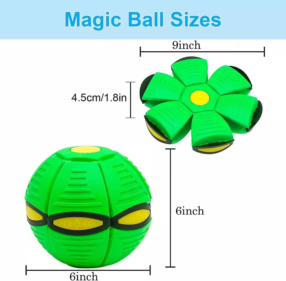 Dual Form Magic Bouncing Ball & LED Flying UFO Disc Lights Interactive Toy for Parent-Child Pets Indoor Outdoor New Arrival