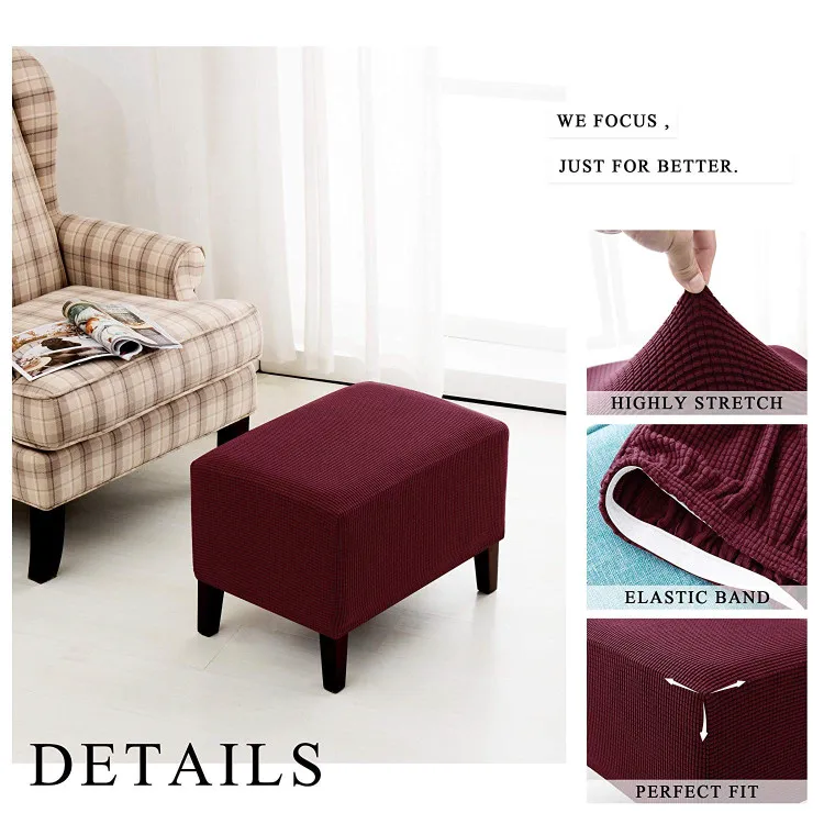 Slipcovers Stretch Footrest Sofa Slipcovers Footstool Covers Storage Ottoman 
