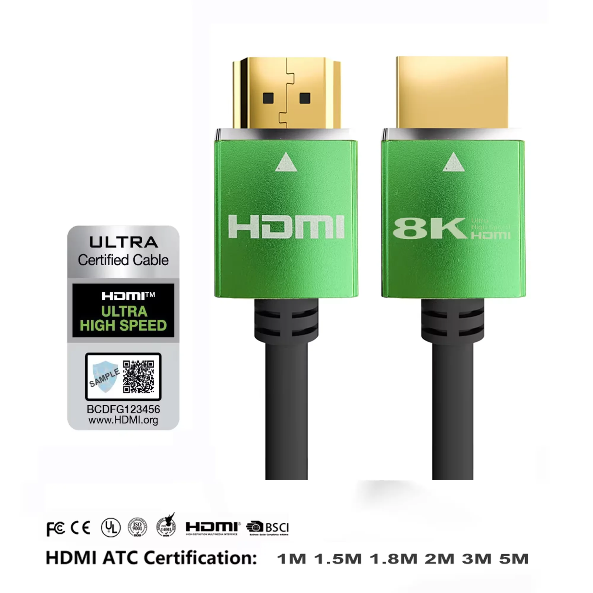 Certified Rohs 8k@60hz 4k@120 Hz Gold Plated HDMI Cable High Speed