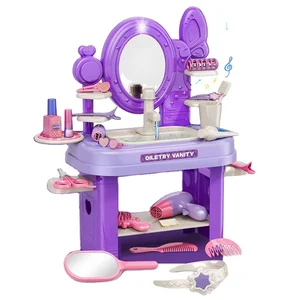 41PCS Pretend Toys Girls Beauty Toys Music and Light Plastic Dressing Table