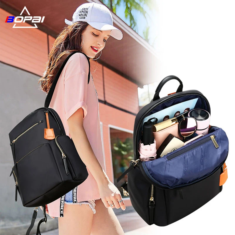 BOPAI Waterproof 13 Inch Travel Fashion Daily Leisure Light for Ladies Bag Back Pack Business Women Casual Laptop Backpack BOPAI Waterproof 13 Inch Travel Fashion Daily Leisure Light for Ladies Bag Back Pack Business Women Casual Laptop Backpack