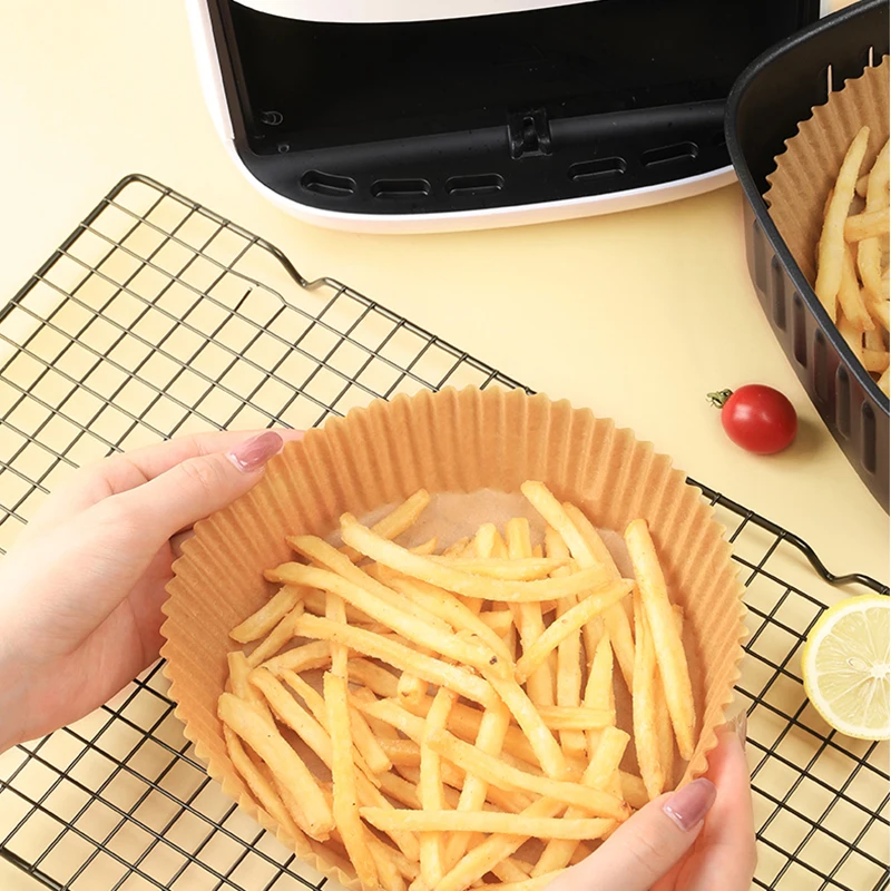 Disposable Air Fryer Liners Parchment Baking Paper with Non-Stick Coating Round Shape for Food & Bread Use with for AirFryer