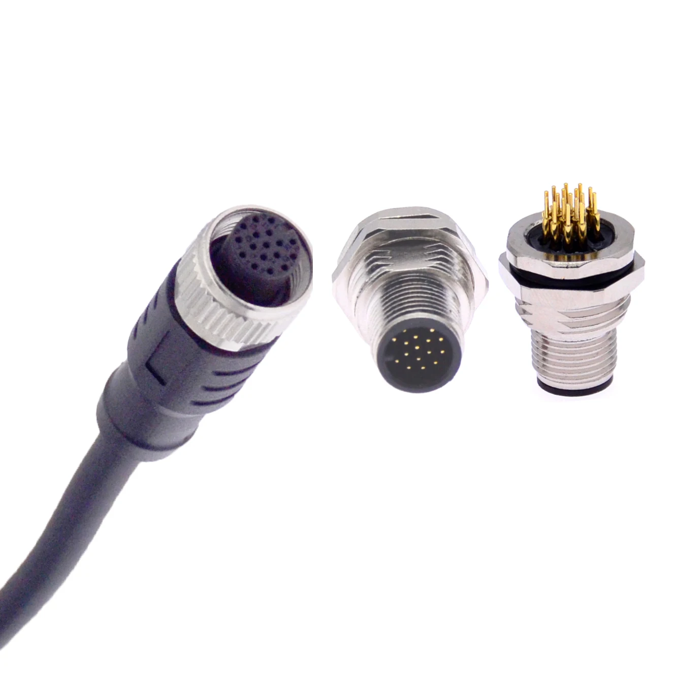 10gbps M12 Industrial Ethernet X Coded To Rj45 Connector Waterproof M12 X Code Ip67 8 Pin Male 7993